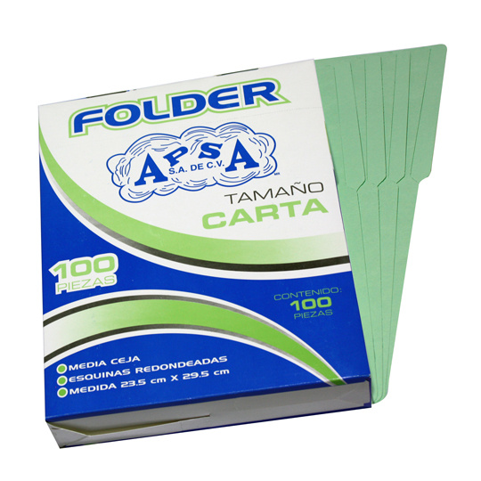 Apsa Fólder L12FC, Tamaño Carta, Crema, 100 Piezas