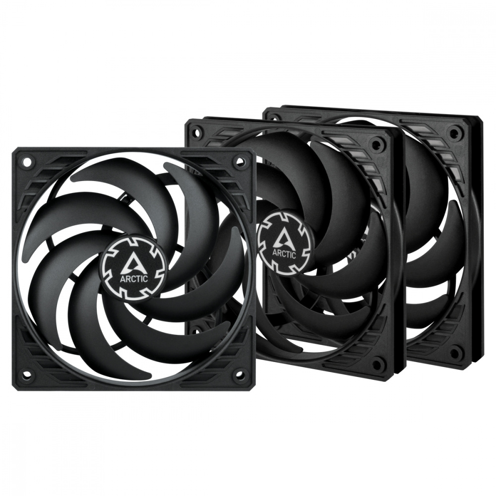 Ventilador Arctic Cooling P12 Slim PWM PST, 3x 120mm, 2100RPM, Negro