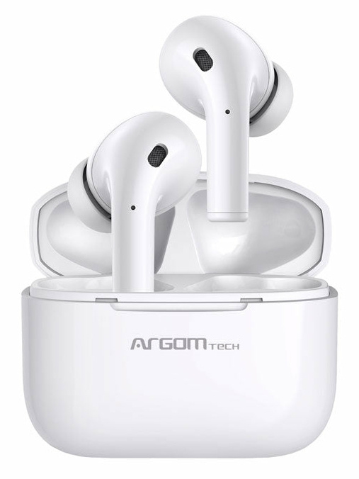 ArgomTech Audífonos Intrauriculares con Micrófono Skeipods E71, Bluetooth, Inalámbrico, Blanco/Negro