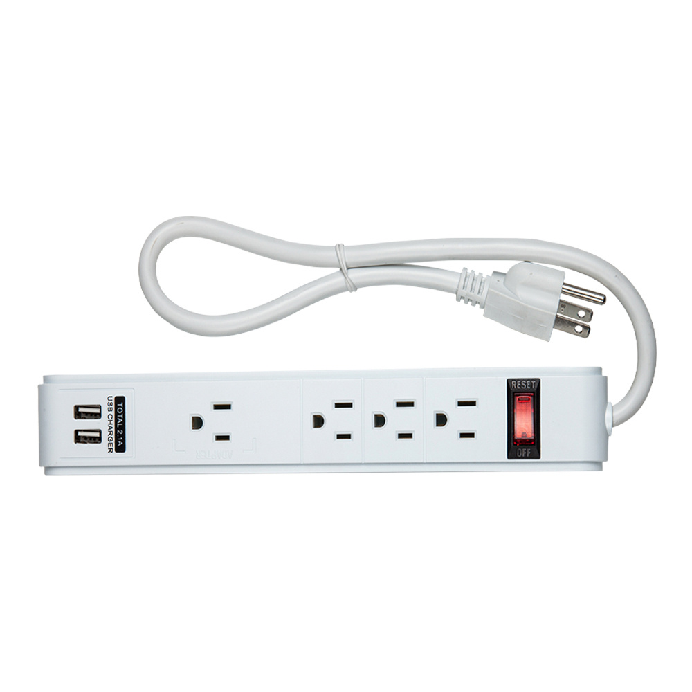 Argos Extensión Multicontacto 9700400, 4 Salidas + 2 USB, 125V, Blanco