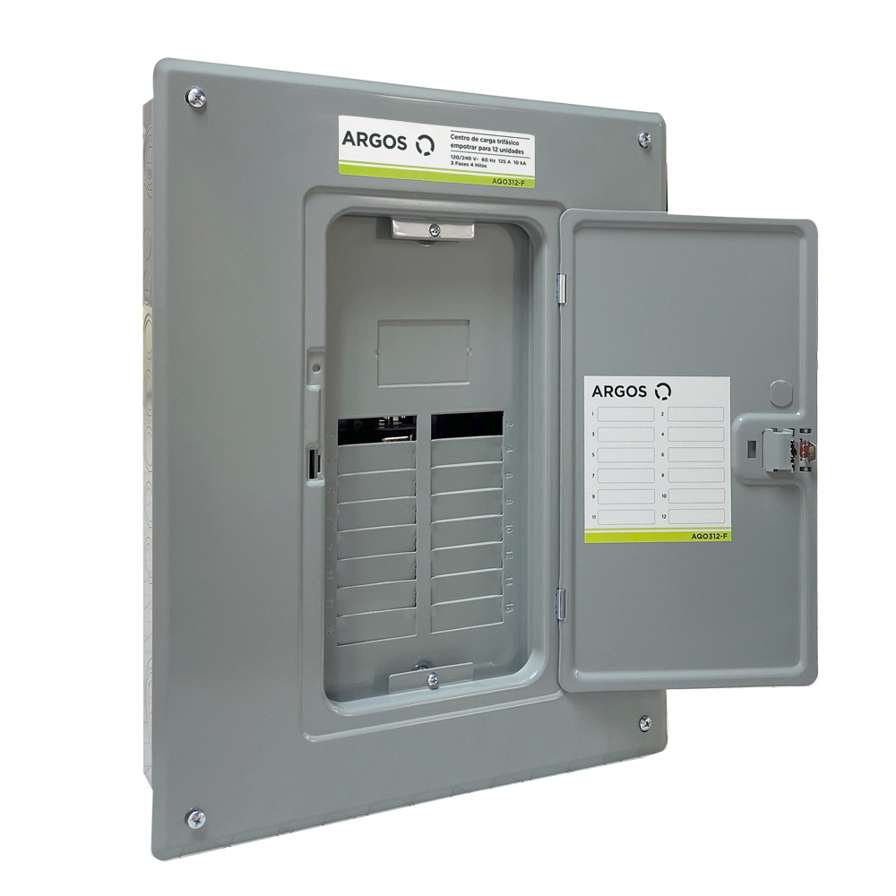 Argos Centro de Carga AQOD3-F, 3 Polos, 100A, Empotrar, Gris