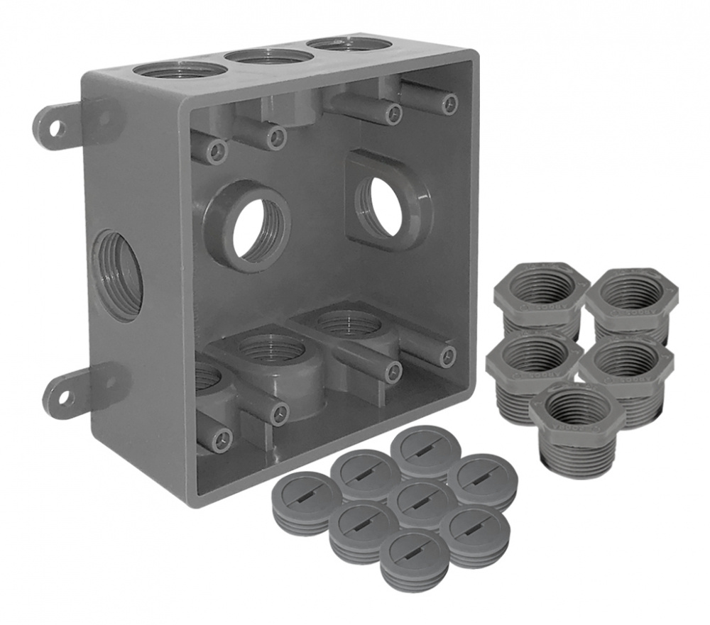 Argos Caja para Pared CAPC719G, 9 Puertos, 1 Pieza, Gris