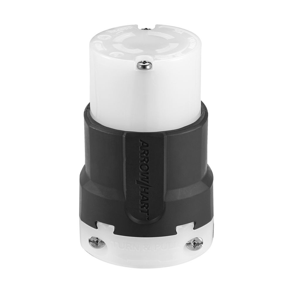 Arrow Hart Conector de Media Vuelta 3433N-M, 30A, 208V, Negro/Blanco