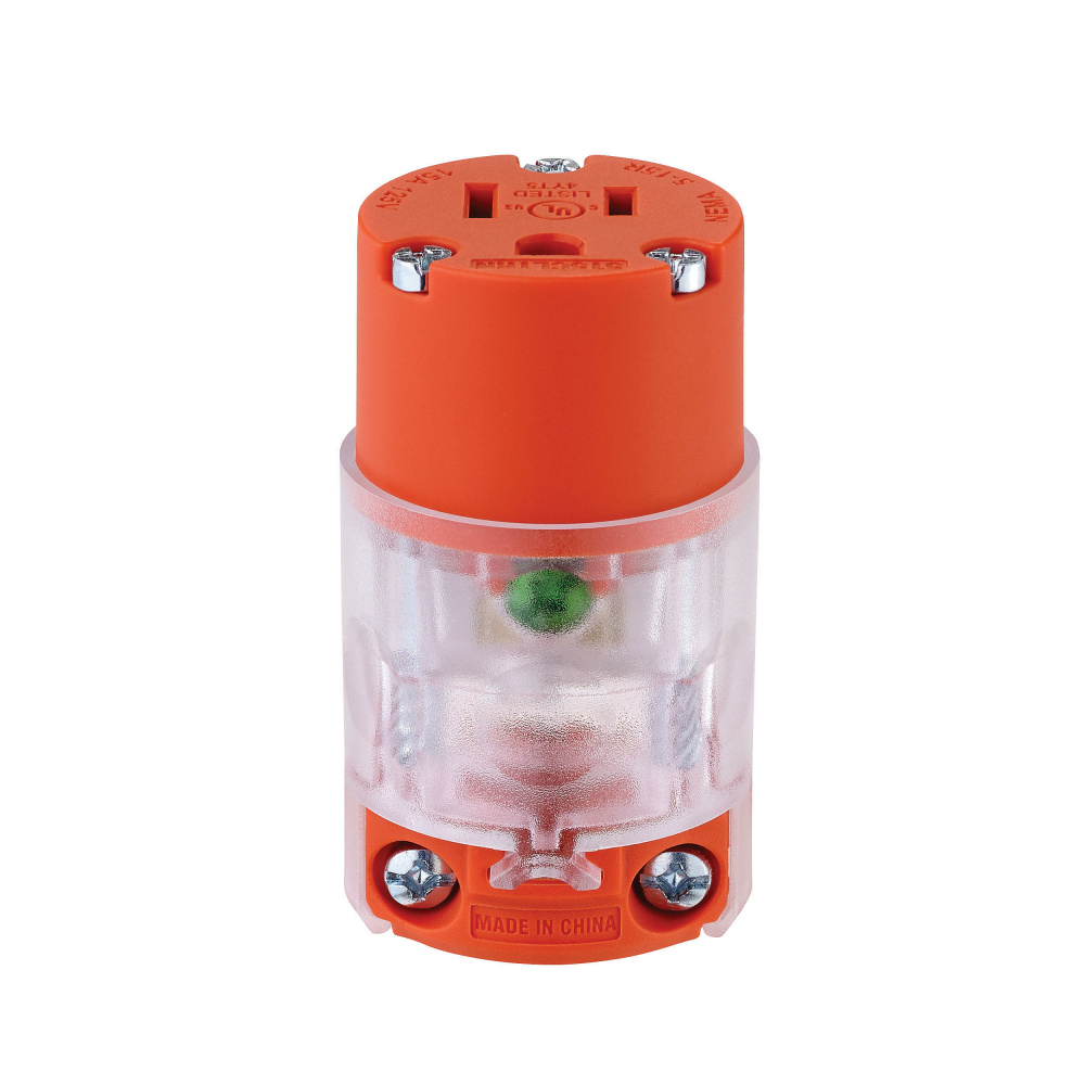 Arrow Hart Clavija Iluminada 515CLTRN-F, 150V, 15A, Naranja