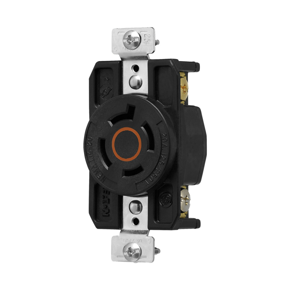 Arrow Hart Tomacorriente AHCL1420R, 1 Enchufe, 125 - 250V, 20A, Negro