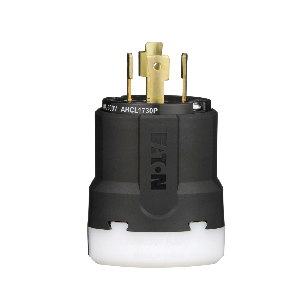 Arrow Hart Clavija Ultragrip, NEMA L17-30, 600V, 30A, Negro/Blanco