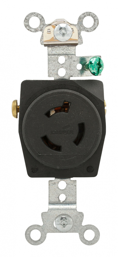 Arrow Hart Tomacorriente CWL615R, 1 Enchufes, 250V, 15A, Negro