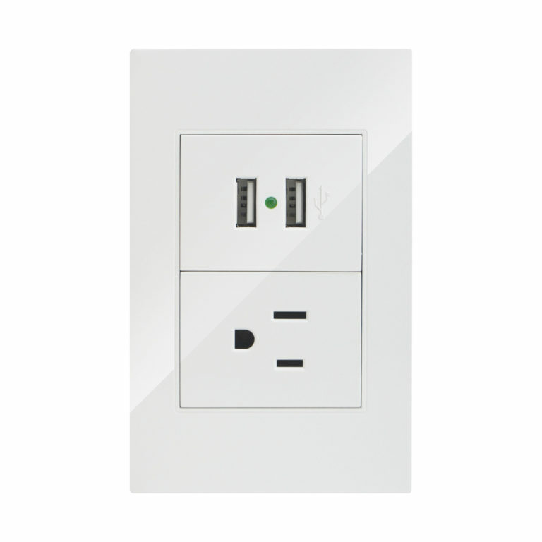 Artlite Tomacorriente APL-207, 1 Enchufe + 2x USB-A, 90 - 260V, 15A, Blanco