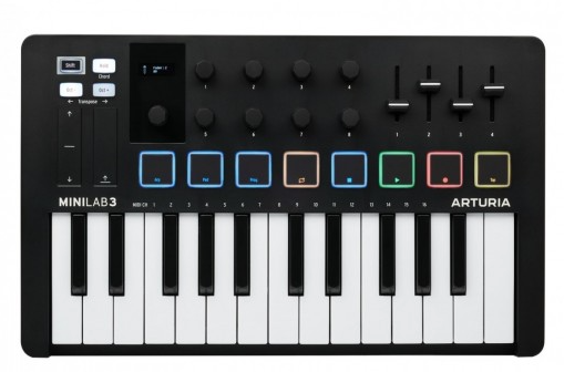 Arturia Teclado MIDI MiniLab 3, 25 Teclas, USB, Negro/Blanco
