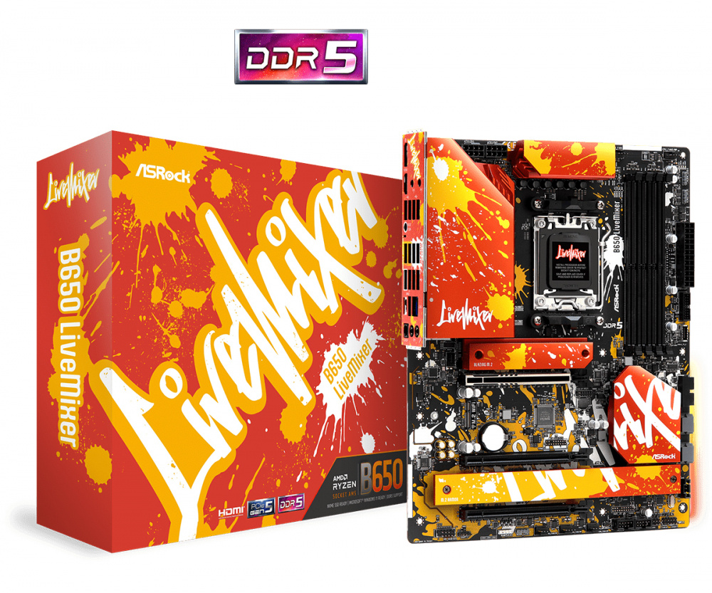 Tarjeta Madre ASRock ATX B650 LiveMixer, S-AM5, AMD B650, HDMI, 128GB DDR5 para AMD