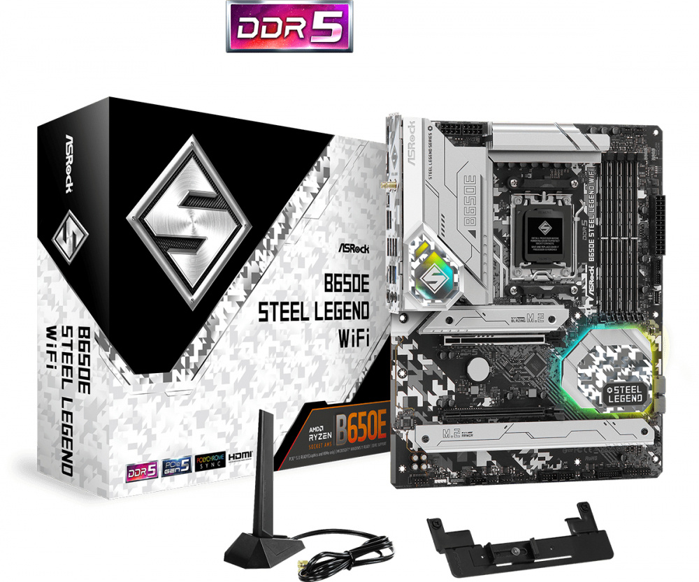 Tarjeta Madre ASRock ATX B650E Steel Legend WiFi, S-AM5, AMD B650, HDMI, 128GB DDR5 para AMD