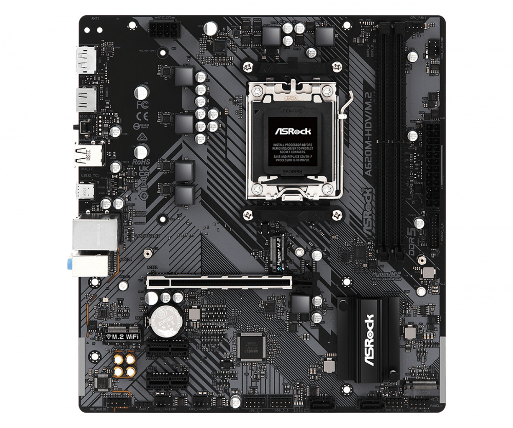 Tarjeta Madre ASRock A620M-HDV/M.2, Micro-ATX, Socket AM5, AMD A620, 96GB DDR5, HDMI/DP para AMD