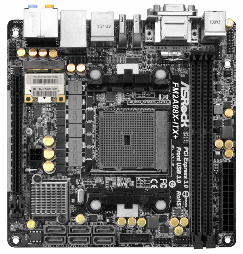 Tarjeta Madre ASRock mini ITX FM2A88X-ITX+, S-FM2+, AMD A88X, HDMI, 32GB DDR3, para AMD