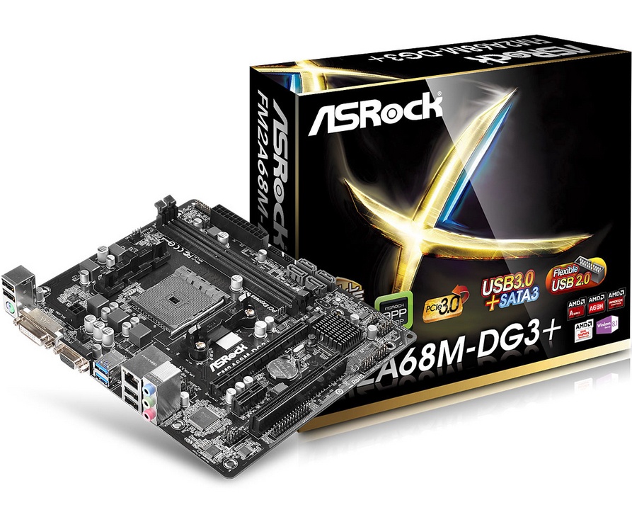 Tarjeta Madre ASRock microATX FM2A68M-DG3+, S-FM2+, AMD A68, 32GB DDR3 para AMD