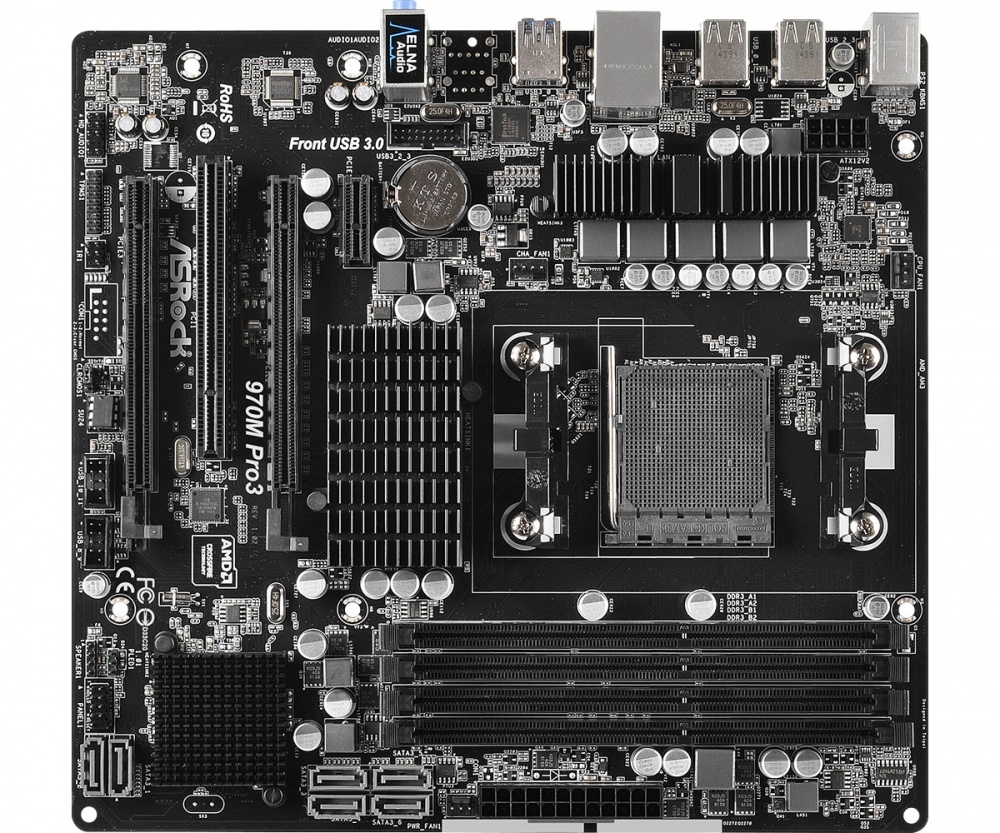Tarjeta Madre ASRock micro ATX 970M Pro3, S-AM3+, AMD 970, 64GB DDR3, para AMD