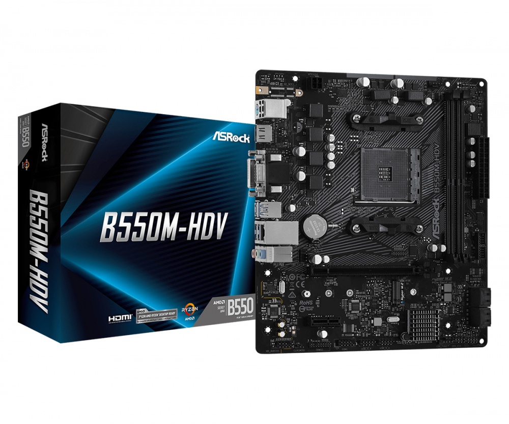 Tarjeta Madre ASRock B550M-HDV, Micro-ATX, Socket AM4, AMD B550, 64GB DDR4, HDMI para AMD 