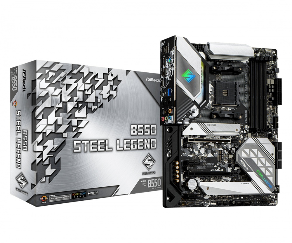 Tarjeta Madre ASRock ATX B550 Steel Legend, S-AM4, AMD B550, HDMI, 128GB DDR4 para AMD ― Requiere Actualización de BIOS para la Serie Ryzen 5000