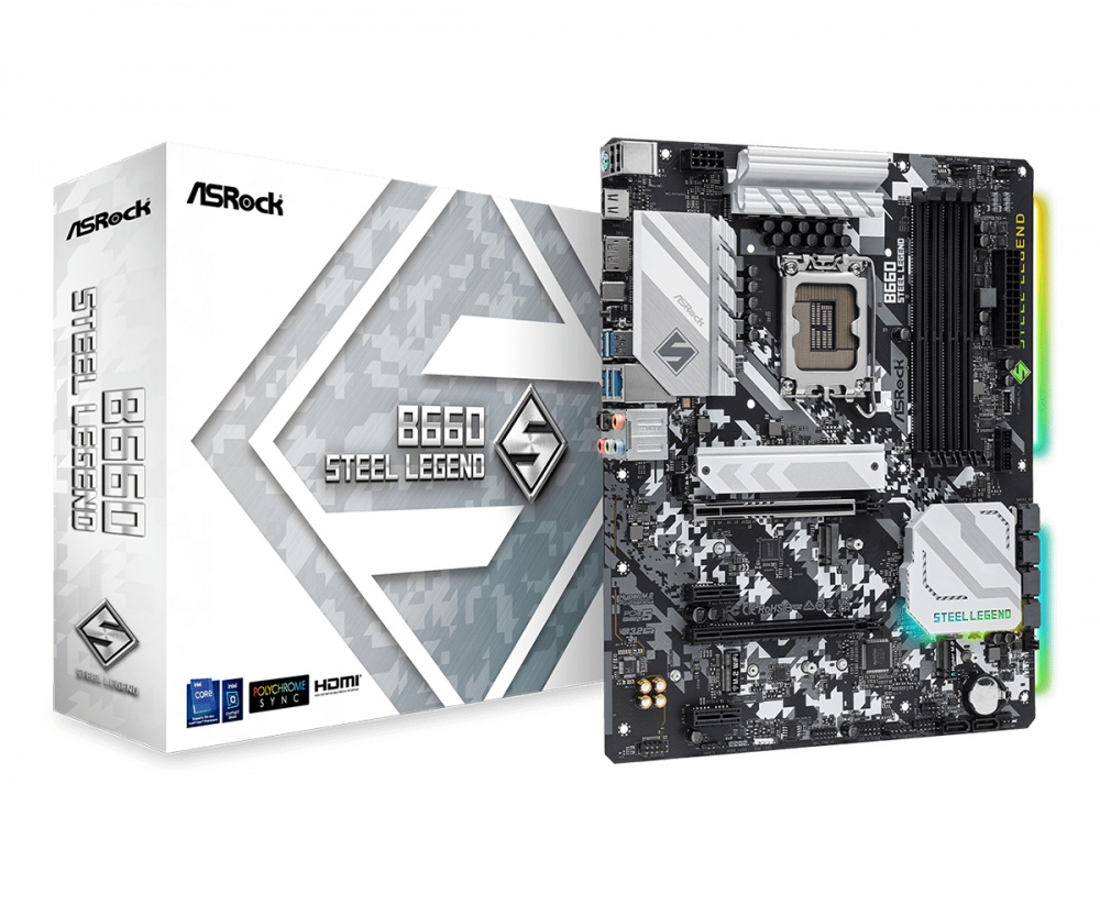 Tarjeta Madre ASRock ATX B660 Steel Legend, S-1700, Intel B660, HDMI, 128GB DDR4 para Intel ― Requiere Actualización de BIOS para Procesadores Intel 13va. Generación