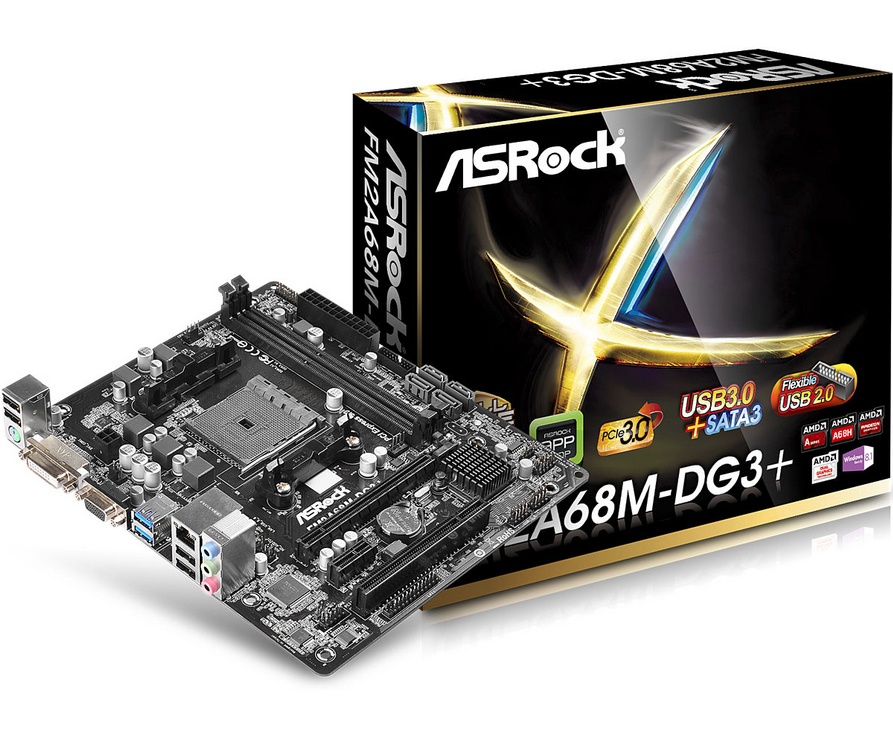Tarjeta Madre ASRock micro ATX FM2A68M-DG3+, S-FM2+, AMD A68, 32GB DDR3, para AMD