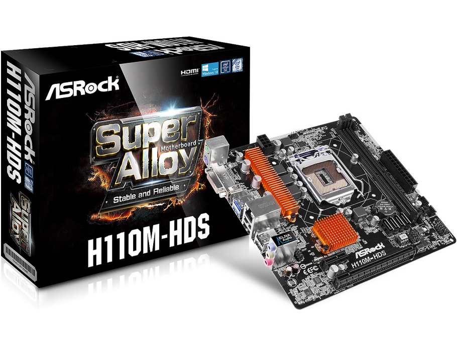 Tarjeta Madre ASRock micro ATX H110M-HDS, S-1151, Intel H110, HDMI, 32GB DDR4 para Intel