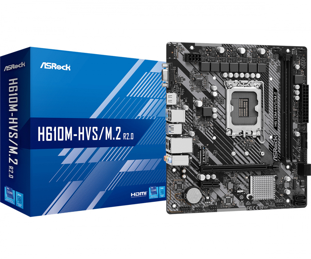 Tarjeta Madre ASRock H610M-HVS/M.2 R2.0, Micro-ATX, LGA 1700, Intel H610, 64GB DDR4, HDMI para Intel