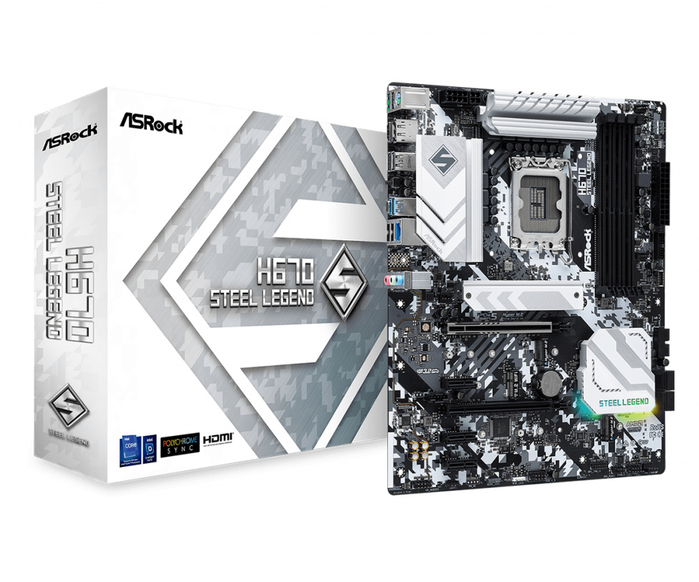 Tarjeta Madre ASRock ATX H670 Steel Legend, S-1700, Intel H670, HDMI, 128GB DDR4 para Intel