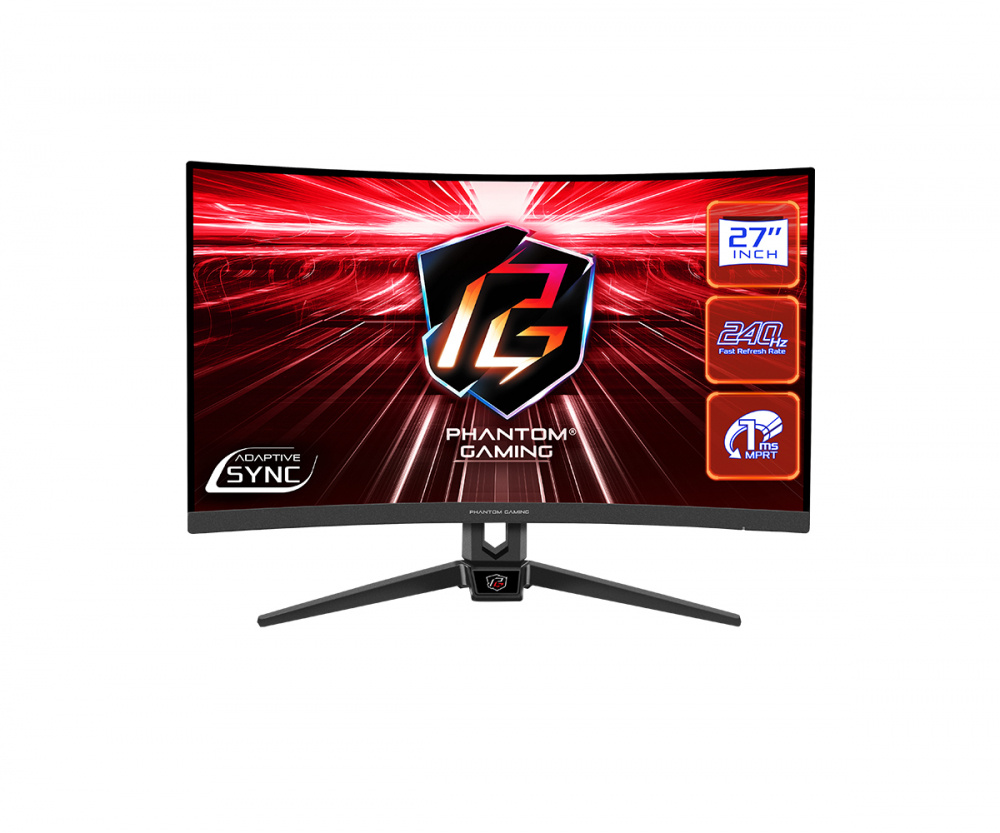 Monitor Gamer Curvo ASRock Phantom PG27F15RS1A LED 27", 1920x1080 Full HD, 240Hz, HDMI/DisplayPort, Bocinas Integradas, Negro 