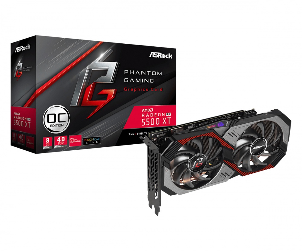 Tarjeta de Video ASRock AMD Radeon RX 5500 XT Phantom Gaming OC, 8GB 128-bit GDDR6, PCI Express x8 4.0