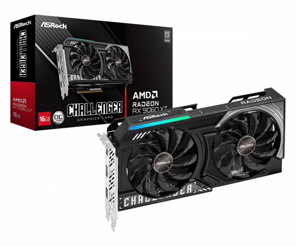 Tarjeta de Video ASRock AMD Radeon RX 9060 XT Challenger OC, 16GB 128-bit GDDR6, PCI Express x16 5.0