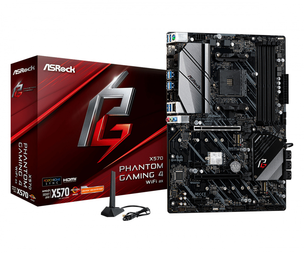 Tarjeta Madre ASRock ATX X570 Phantom Gaming 4 WiFi Ax, S-AM4, AMD X570, HDMI, 128GB DDR4 para AMD ― Requiere Actualización de BIOS para la Serie Ryzen 5000