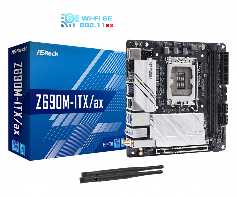 Tarjetas Madre ASRock Mini-ITX Z690M-ITX/ax, S-1700, Intel Z690, HDMI, 64GB DDR4 para Intel ― Requiere Actualización de BIOS para Procesadores Intel 13va. Generación