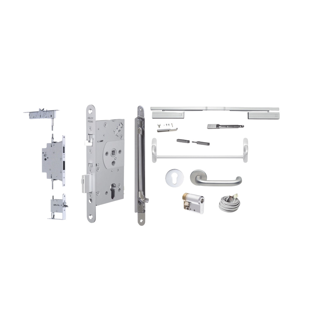 Assa Abloy Kit de Cerradura PE560, hasta 65mm, Acero Inoxidable