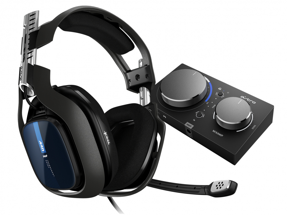Astro Gaming Audífonos Gamer A40 TR para PS4, Alámbrico, 2 Metros, 3.5mm, Negro/Azul/Plata, incluye MixAmp Pro TR