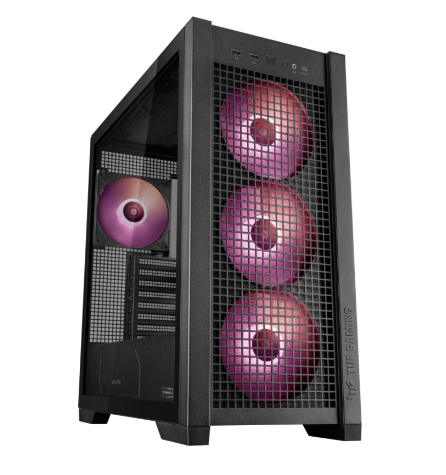 Gabinete ASUS TUF Gaming GT302 ARGB, Midi-Tower, Micro-ATX, USB 3.0, sin Fuente, 4 Ventiladores Instalados, Negro 