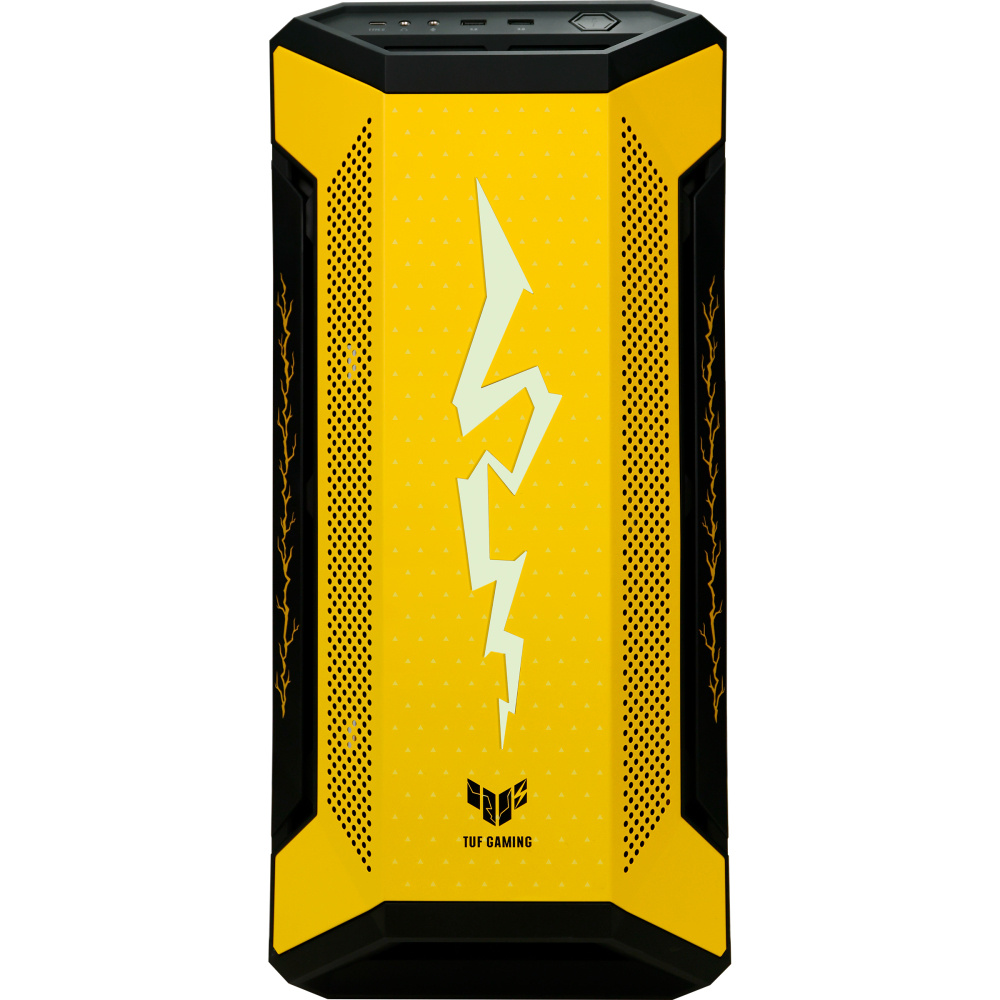 Gabinete ASUS TUF Gaming GT501 Demon Slayer con Ventana RGB, Midi Tower, ATX/EATX/Micro ATX/Mini-ITX, USB 3.1, sin Fuente, 4 Ventiladores Instalados, Amarillo