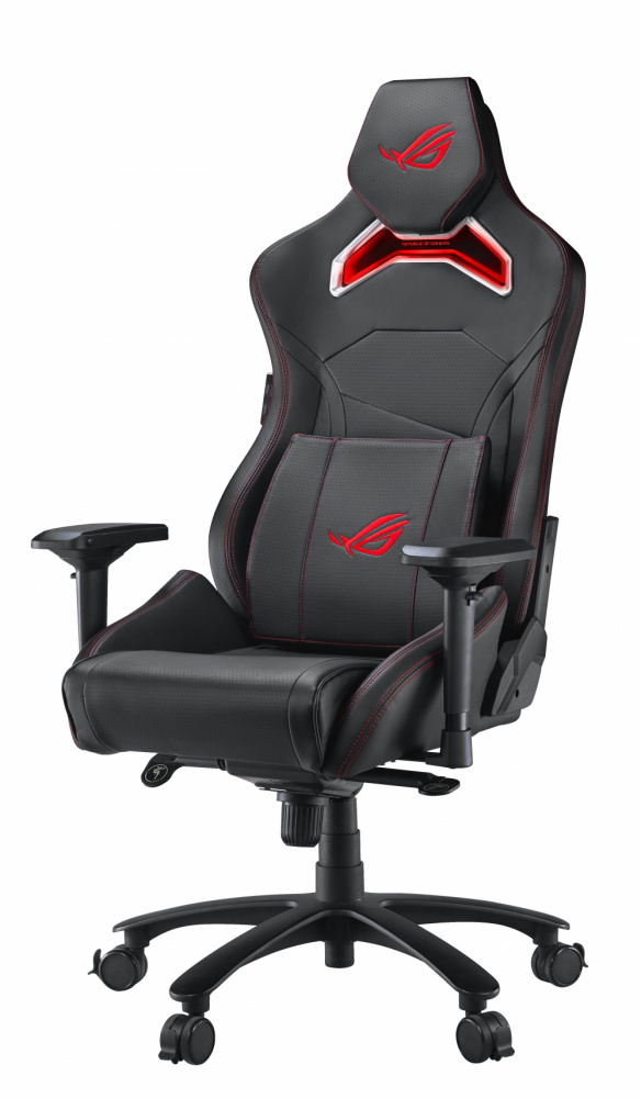 ASUS Silla Gamer SL300 ROG Chariot RGB, hasta 150Kg, Negro/Rojo