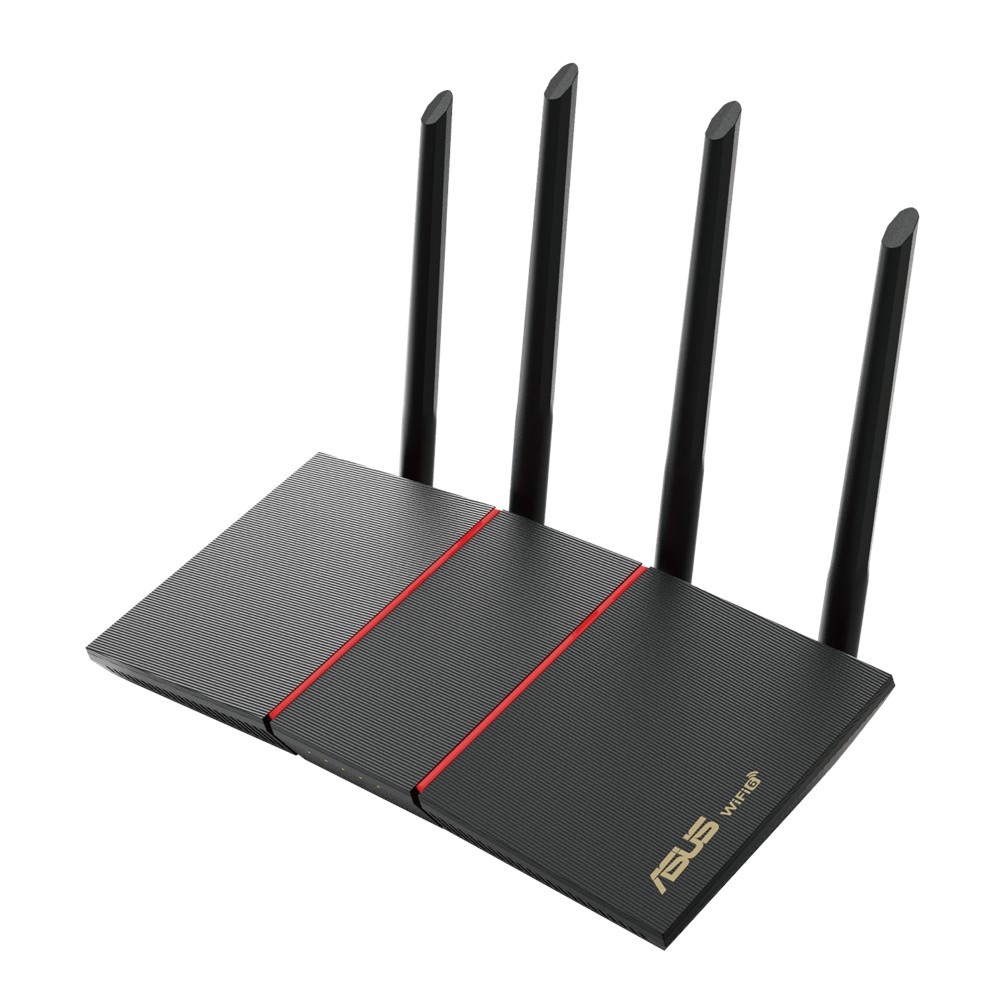 Router ASUS Gigabit Ethernet de Banda Dual MU-MIMO RT-AX55 AX1800 con AiMesh Wi-Fi 6, Inalámbrico, 1800Mbit/s, 5x RJ-45, 2.4/5GHz, 4 Antenas Externas