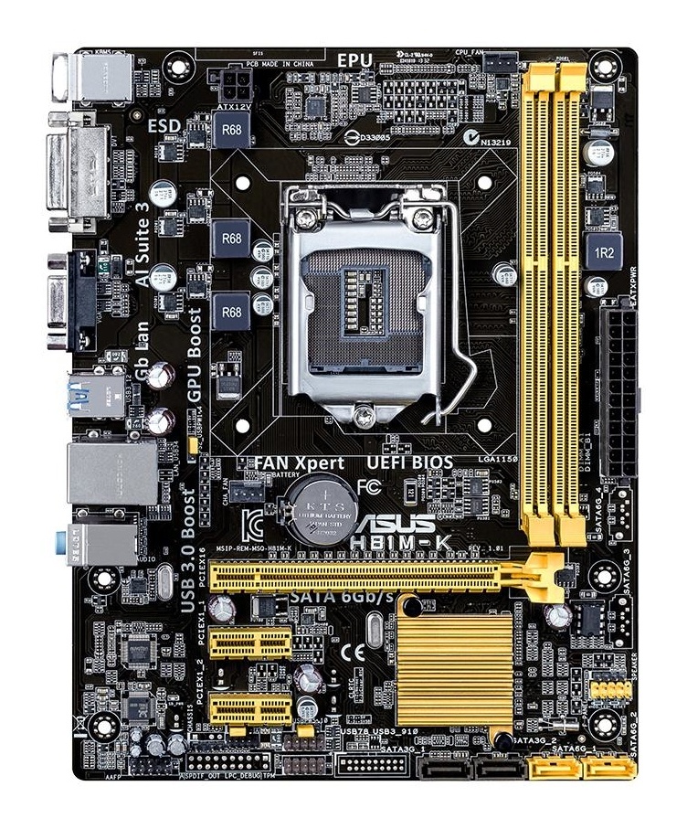 Tarjeta Madre ASUS micro ATX H81M-K, S-1150, Intel H81, 16GB DDR3, para Intel