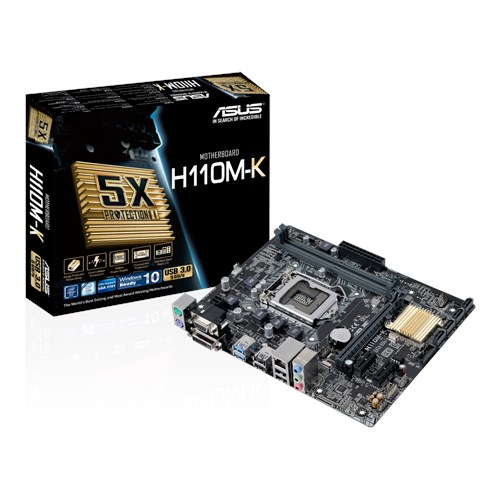 Tarjeta Madre ASUS micro ATX H110M-K, S-1151, Intel H110, HDMI, 32GB DDR4 para Intel ― Requiere Actualización de BIOS para trabajar con Procesadores de 7ma Generación