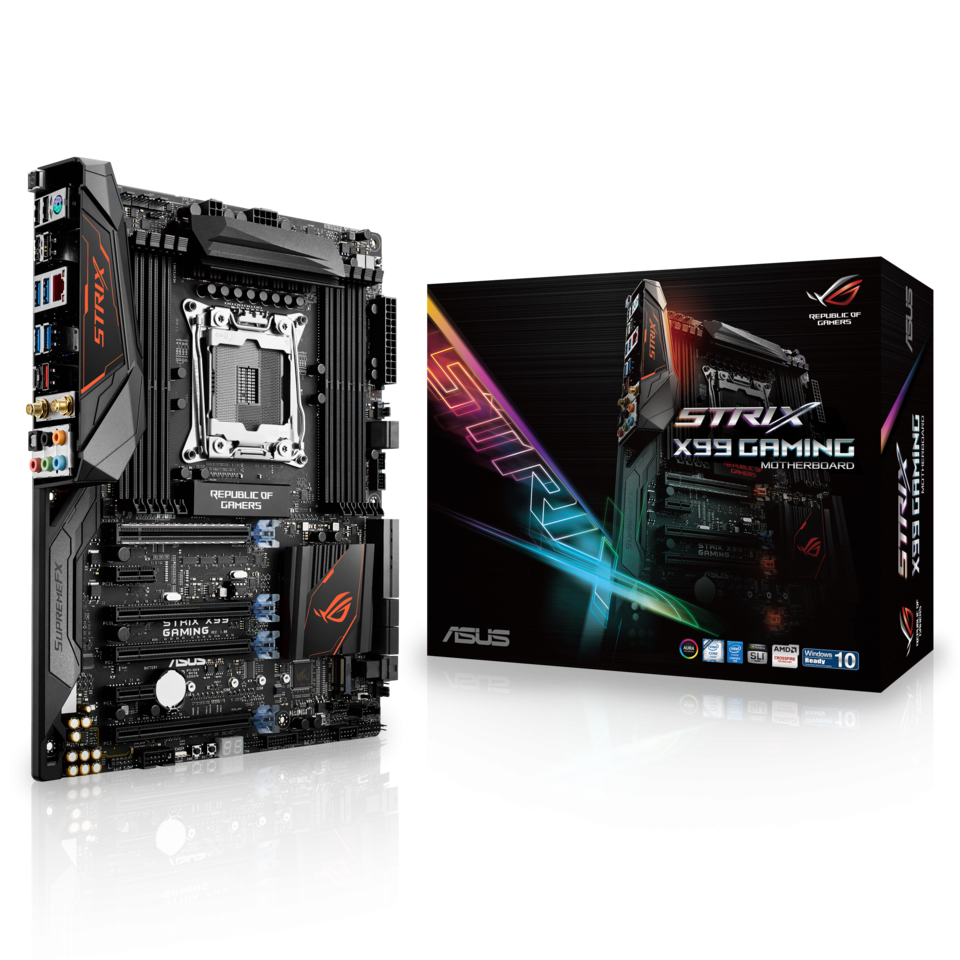 Tarjeta Madre ASUS ATX ROG STRIX X99 GAMING, S-2011v3, Intel X99, 128GB DDR4 para Intel