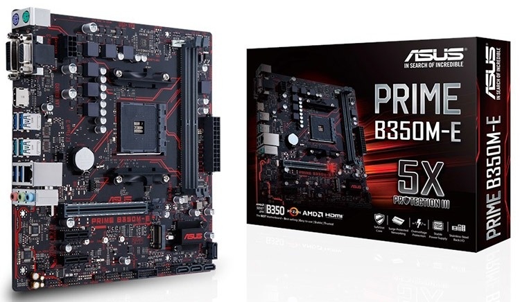 Tarjeta Madre ASUS micro ATX Prime B350M-E, S-AM4, AMD B350, HDMI, 32GB DDR4 para AMD
