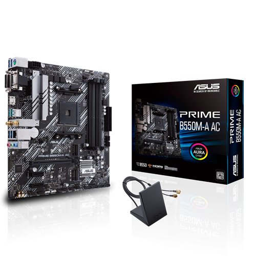 Tarjeta Madre ASUS PRIME B550M-A AC, Micro-ATX, Socket AM4, AMD B550, 128GB DDR4, HDMI para AMD,Requiere Actualización de BIOS para la Serie Ryzen 5000