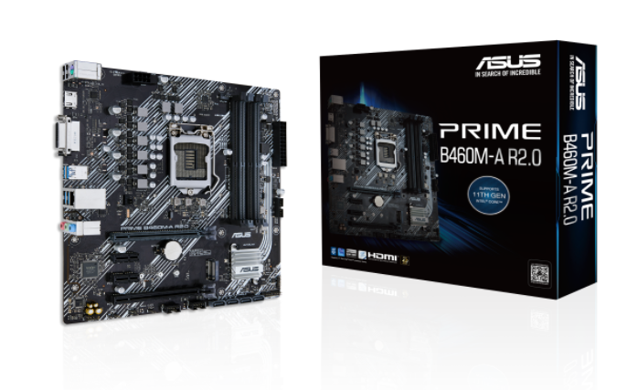 Tarjeta Madre ASUS Micro ATX PRIME B460M-A R2.0, S-1200, Intel H470, HDMI, 128GB DDR4 para Intel ― Requiere Actualización de BIOS para Procesadores Intel 11va. Generación ― Producto usado, reparado - Funcional.