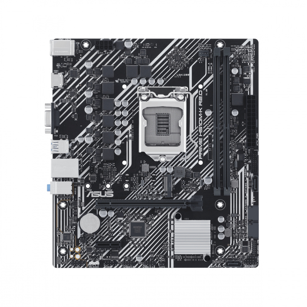 Tarjeta Madre ASUS Micro-ATX PRIME H510M-K R2.0, S-1200, Intel H470, HDMI, 64GB DDR4 para Intel ― Daños mayores con funcionalidad parcial - Detalle en pines del panel frontal y puerto PCI