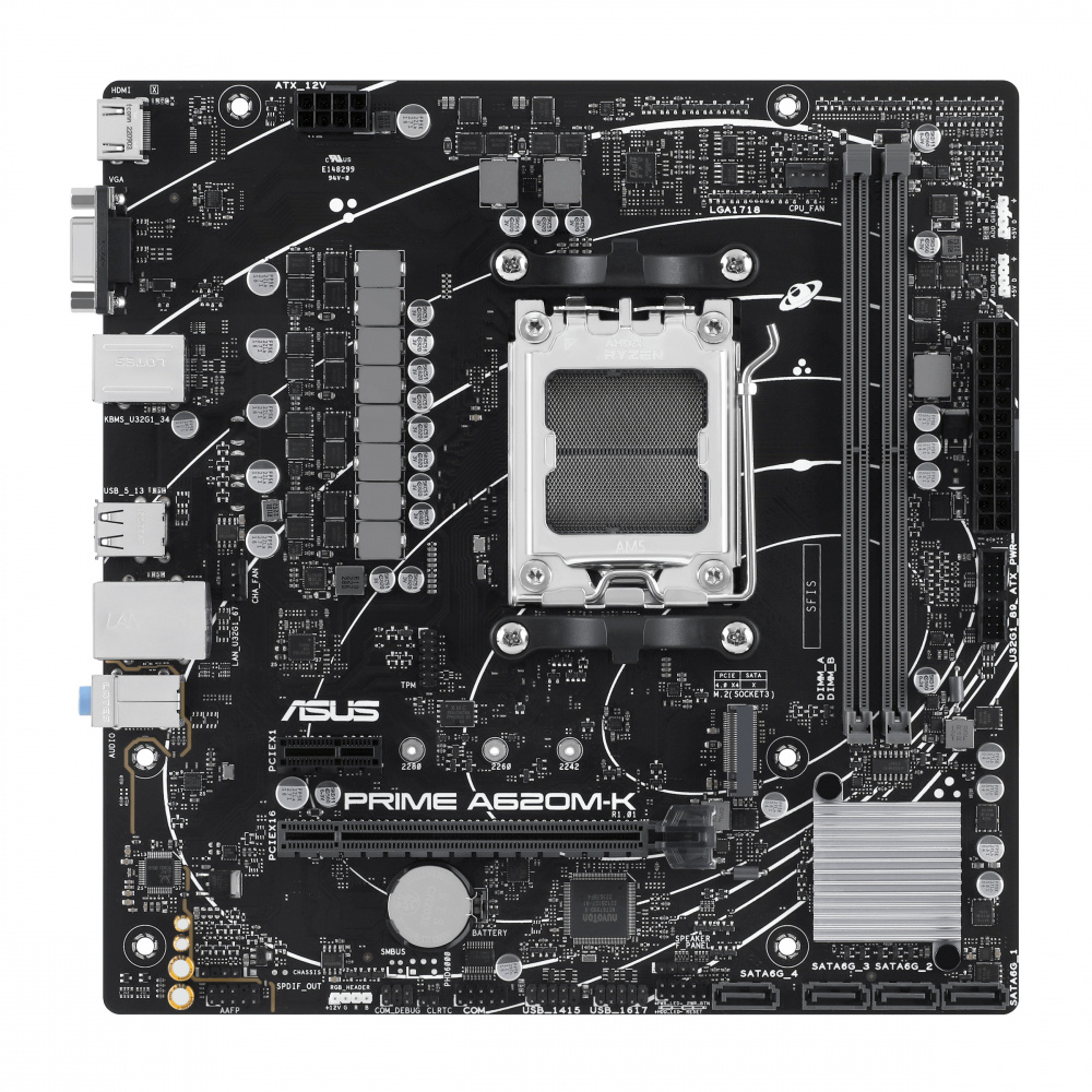 Tarjeta Madre ASUS PRIME A620M-K, Micro-ATX, Socket AM5, AMD A620, 96GB DDR5, HDMI para AMD