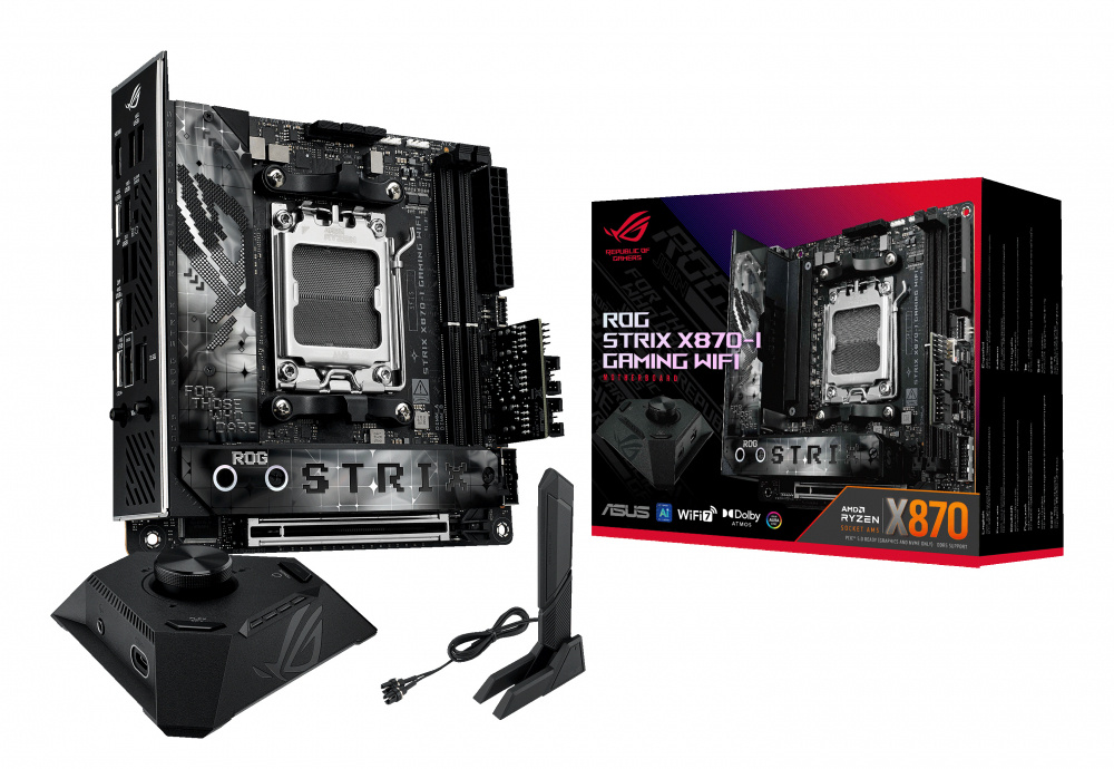 Tarjeta Madre ASUS ROG STRIX X870-I WIFI, Mini-ITX, Socket AM5, AMD X870, 96GB DDR5, HDMI para AMD