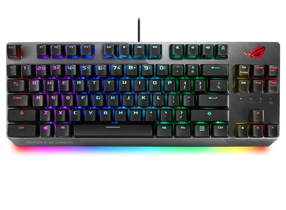 Teclado Gamer ASUS ROG Strix Scope NX TKL, Teclado Mecánico, Switch ROG RX Brown, Alámbrico, USB, Negro/Gris (Inglés)