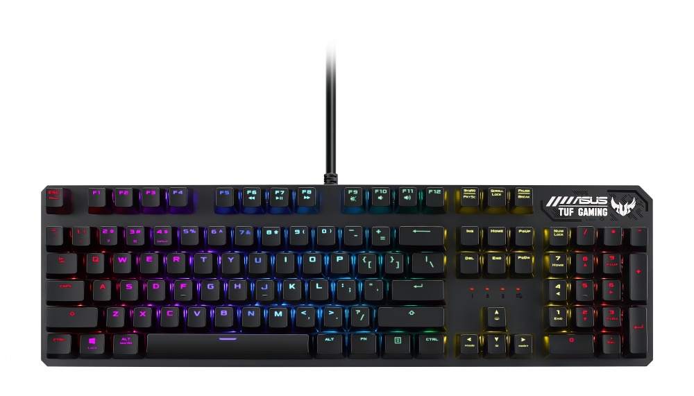 Teclado Gamer ASUS TUF Gaming K3 RGB, Teclado Mecánico, N-Key Rollover Linear, Alámbrico, Gris (Inglés)