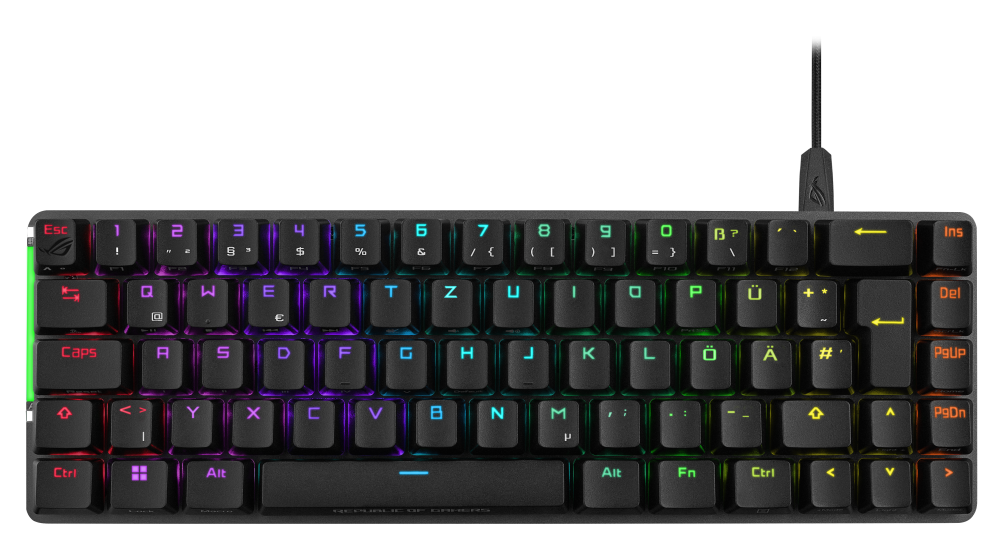 Teclado Gamer ASUS ROG Falchion Ace LED RGB 65%, Teclado Mecánico, ROG NX Red, Alámbrico, USB, Negro, Inglés