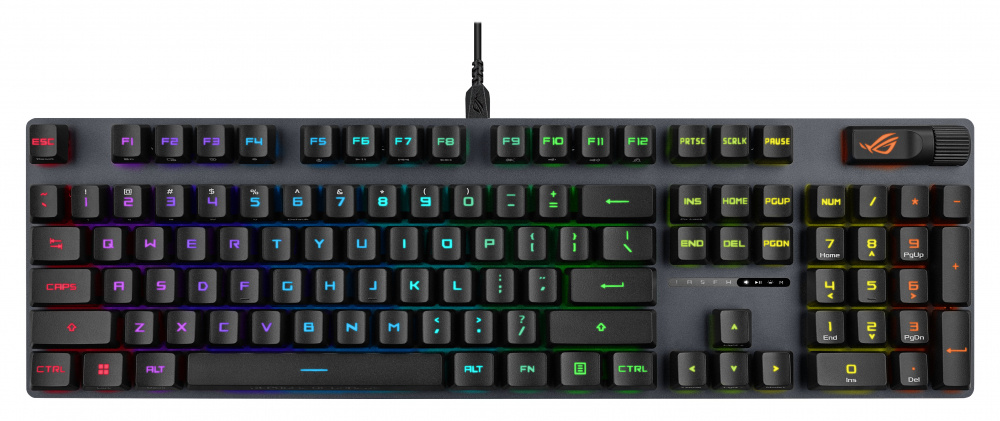 Teclado Gamer ASUS ROG XA12 Strix Scope II RX LED RGB, Teclado Optomecánico, Alámbrico, USB, Negro, Inglés 